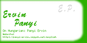 ervin panyi business card